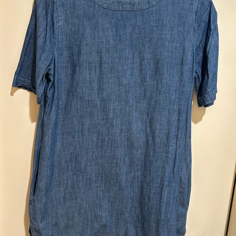 Lightweight denim short sleeve mini dress